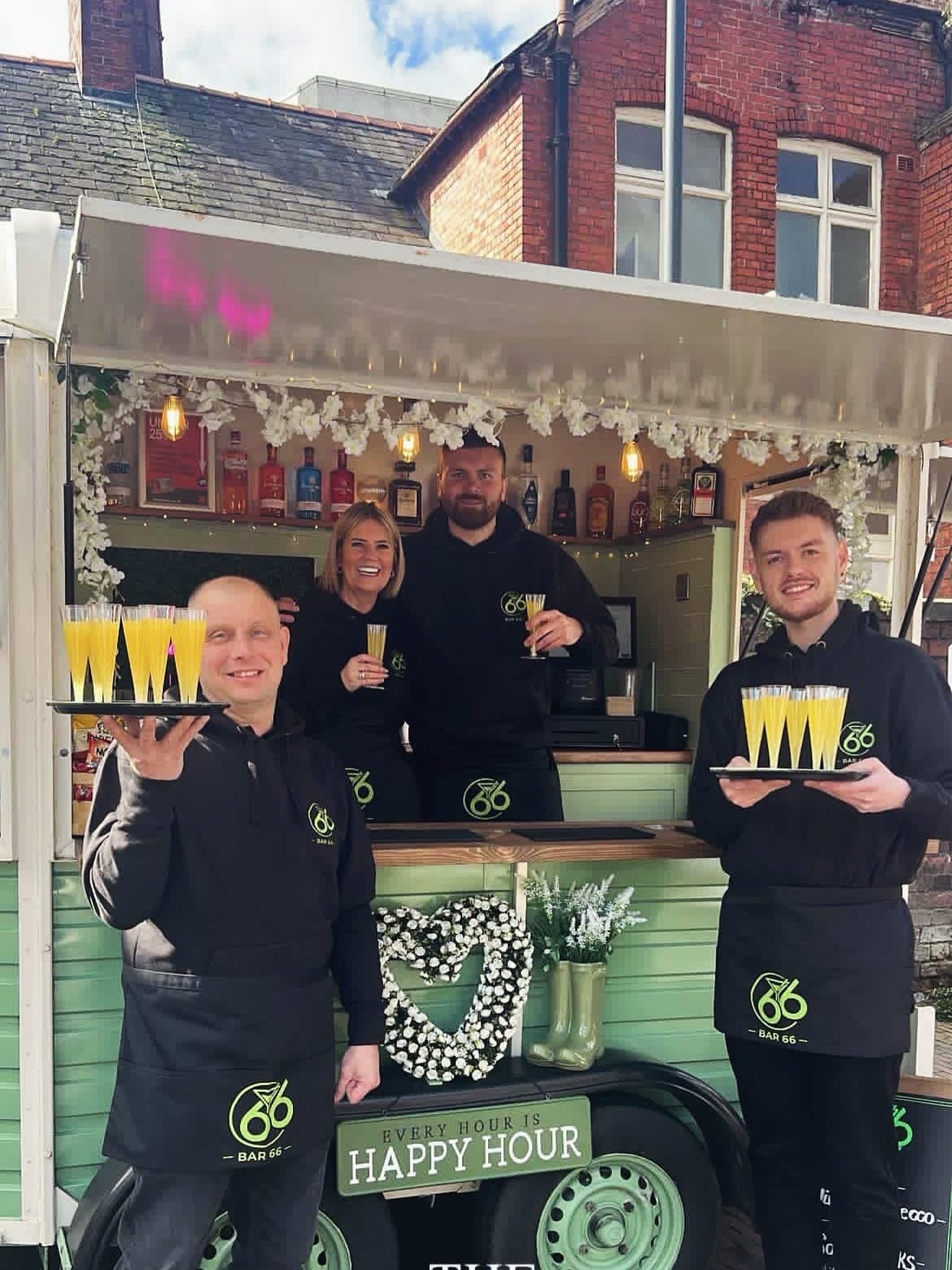 Bar 66 team with the mobile bar at an outdoor event